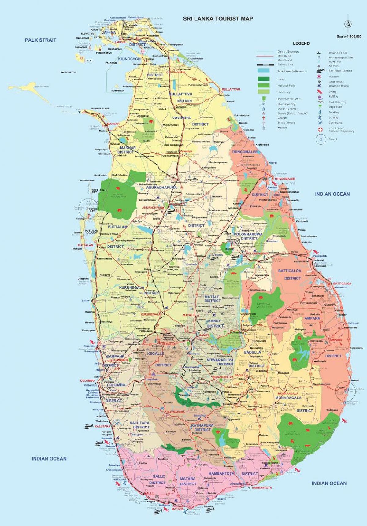 Sri Lanka district d'ampara, carte