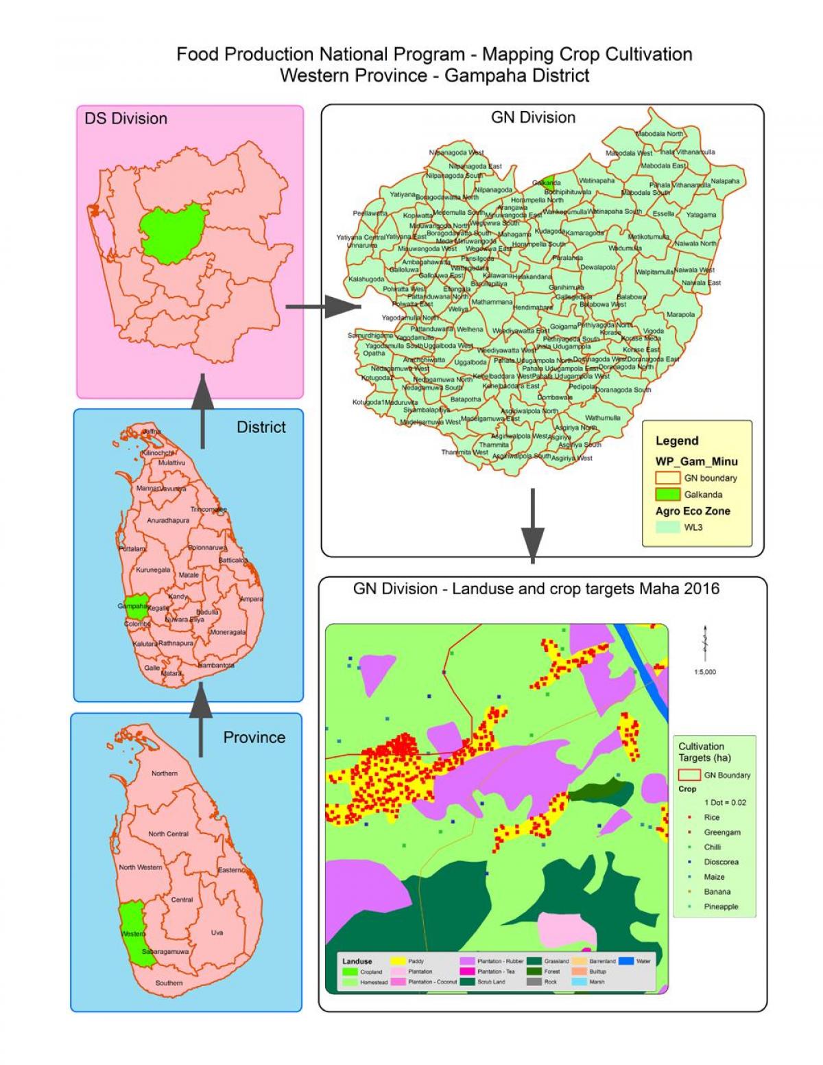 carte de la gn de la division de la carte Sri Lanka