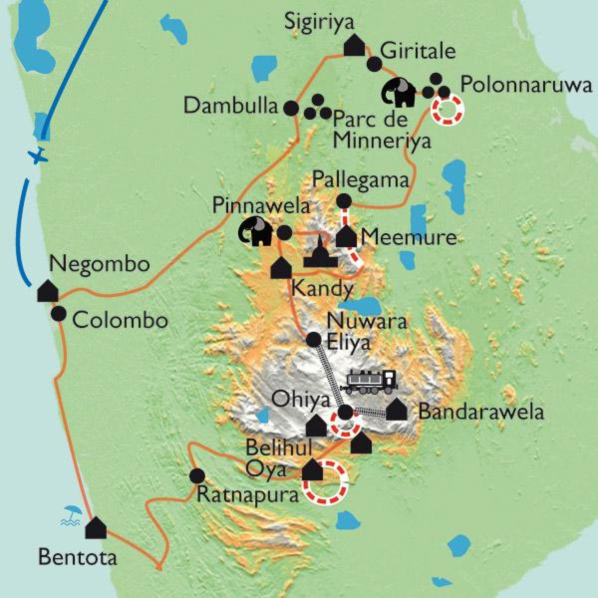 Sri Lanka carte de sigiriya