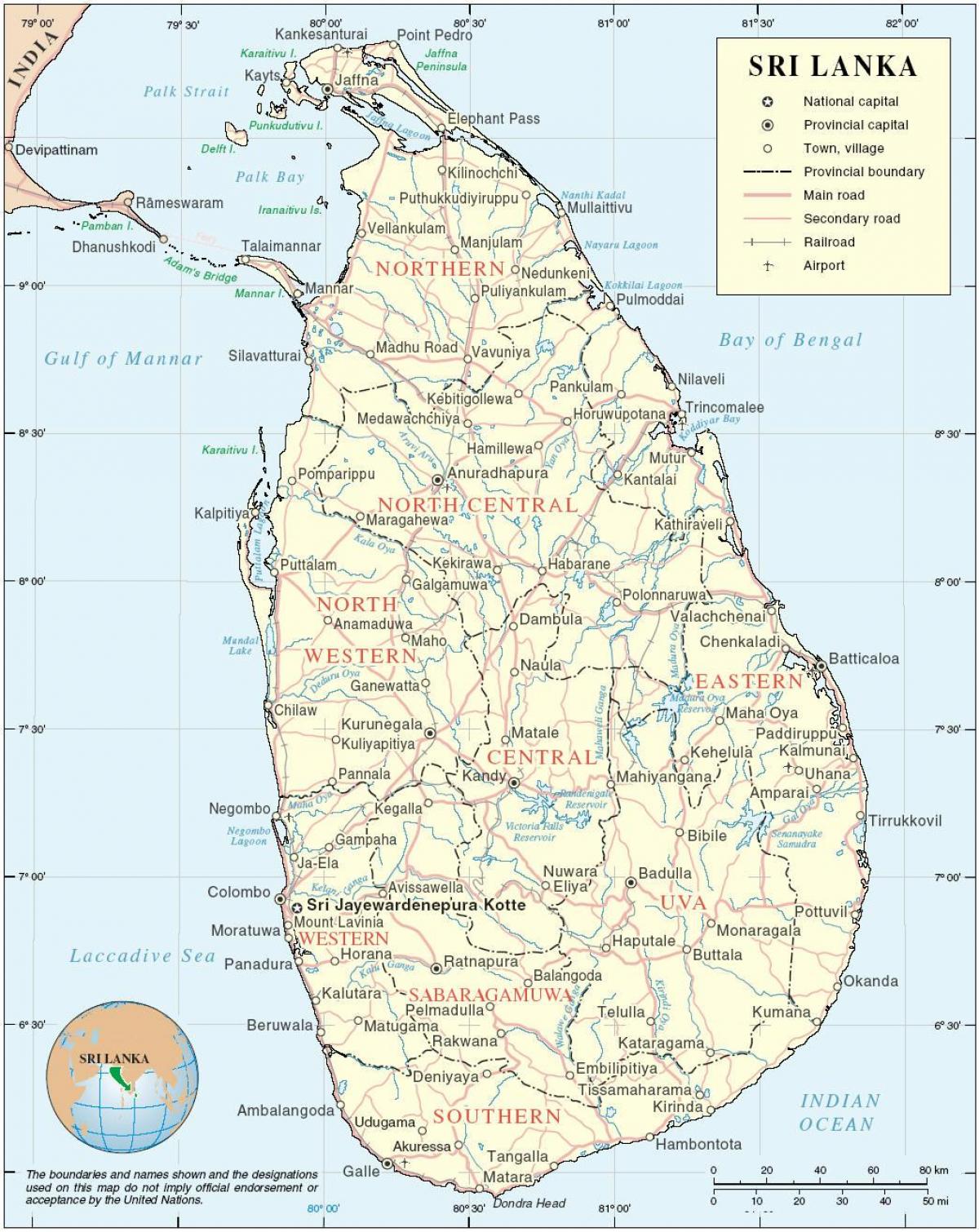 Sri Lanka carte hd