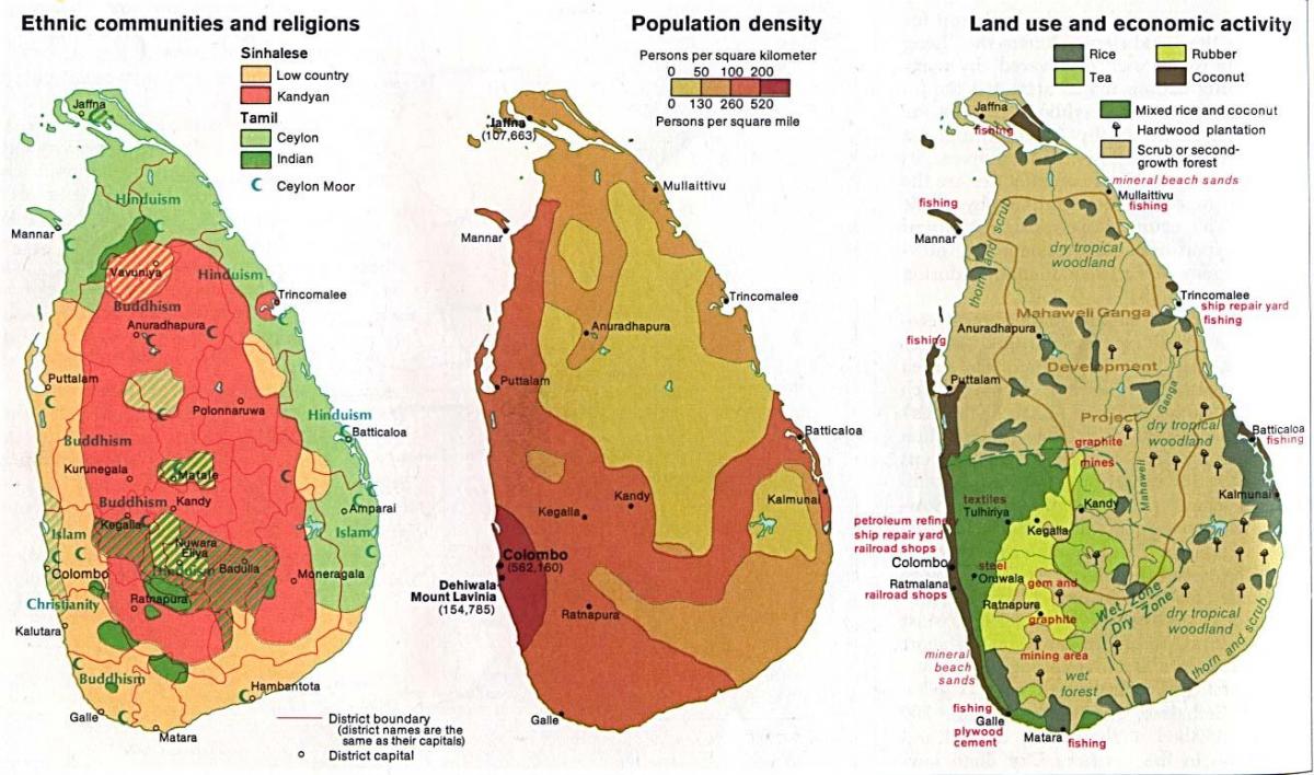 la carte du Sri Lanka, de l'agriculture