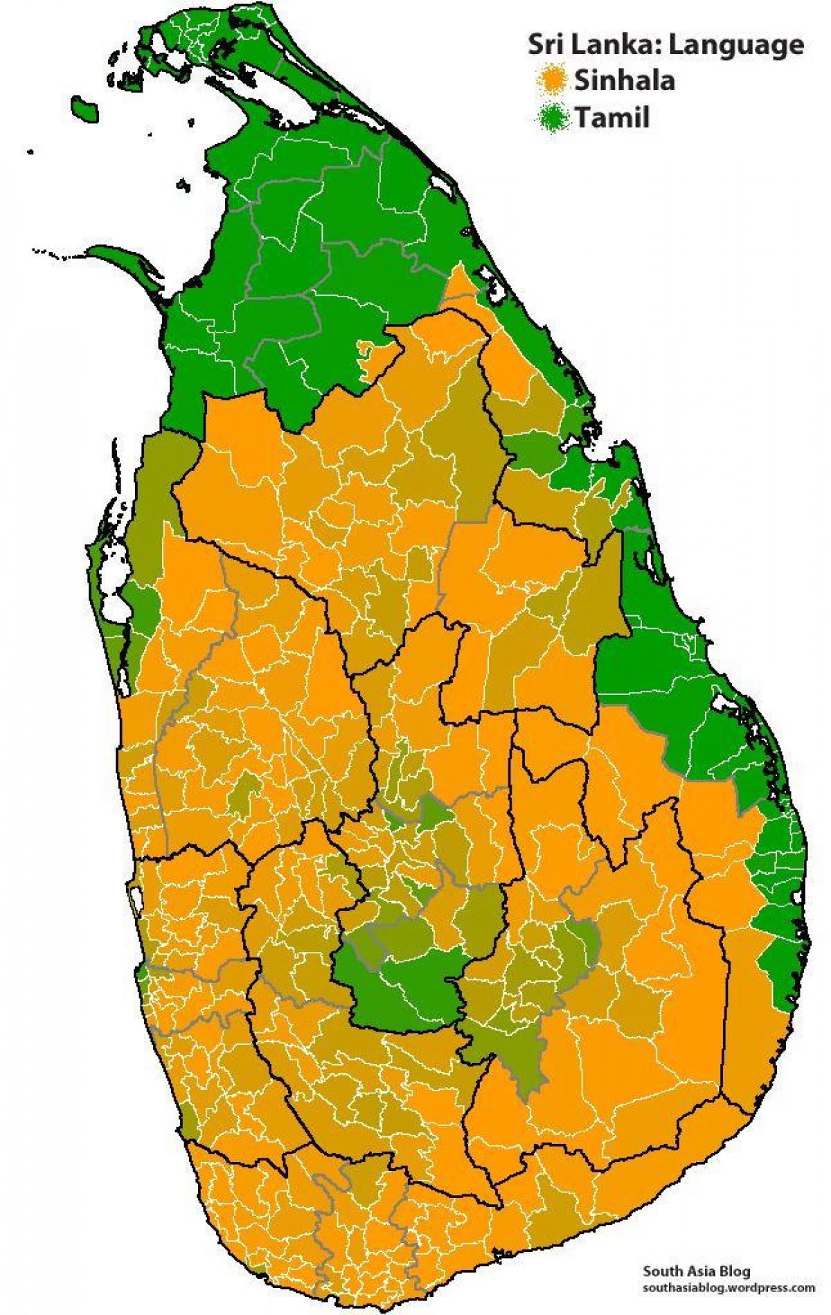 carte de Sri Lanka langue