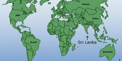 Carte du monde montrant Sri Lanka