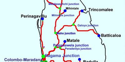Trains au Sri Lanka carte