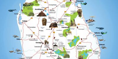 Lieux touristiques du Sri Lanka carte