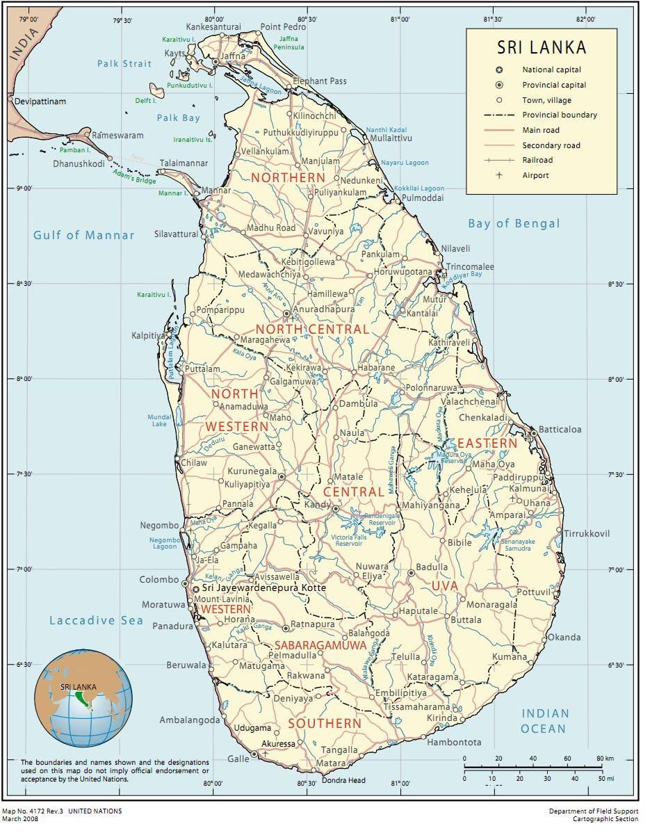 Sri Lanka racine de la carte