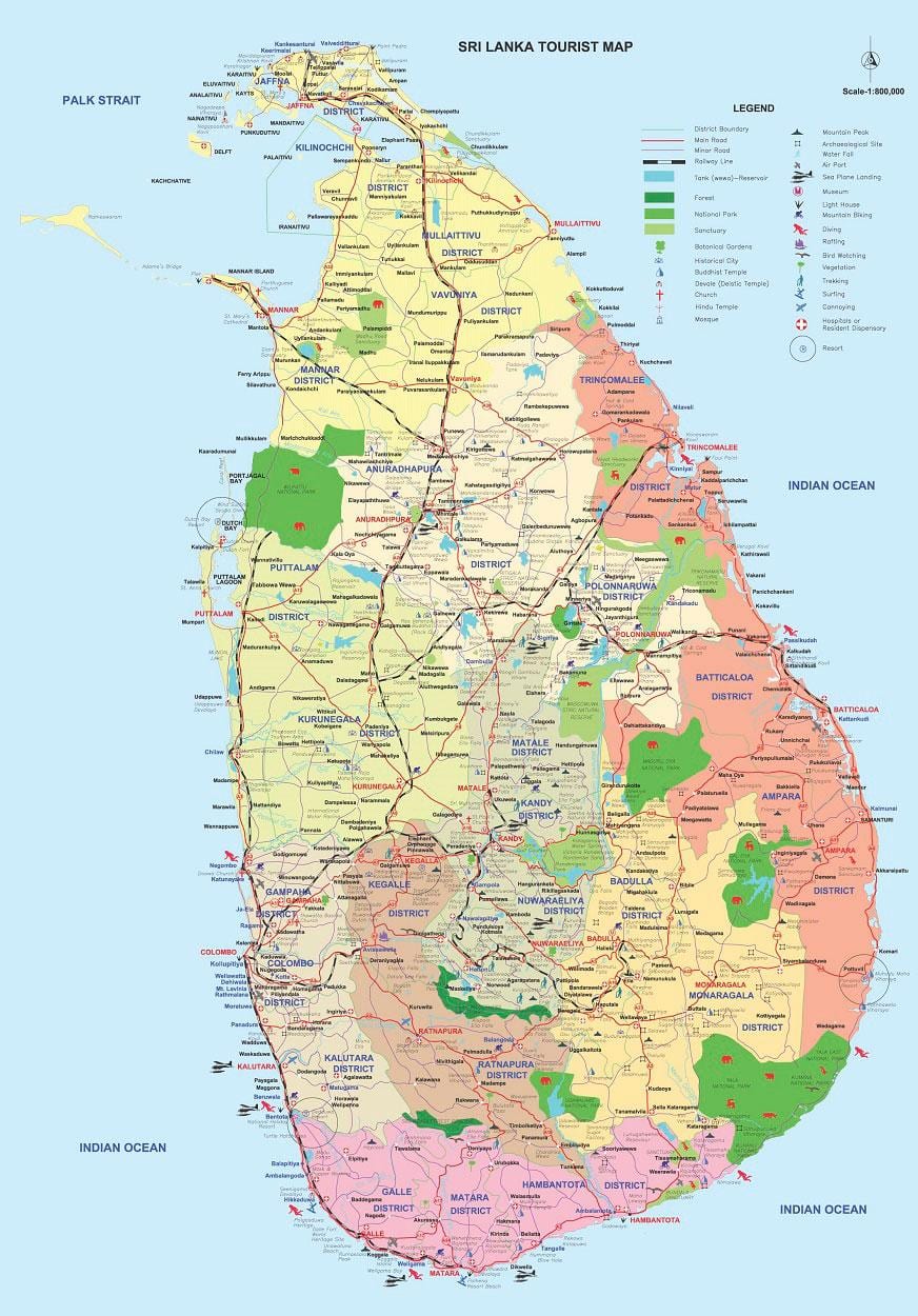 Sri Lanka district d'ampara, carte