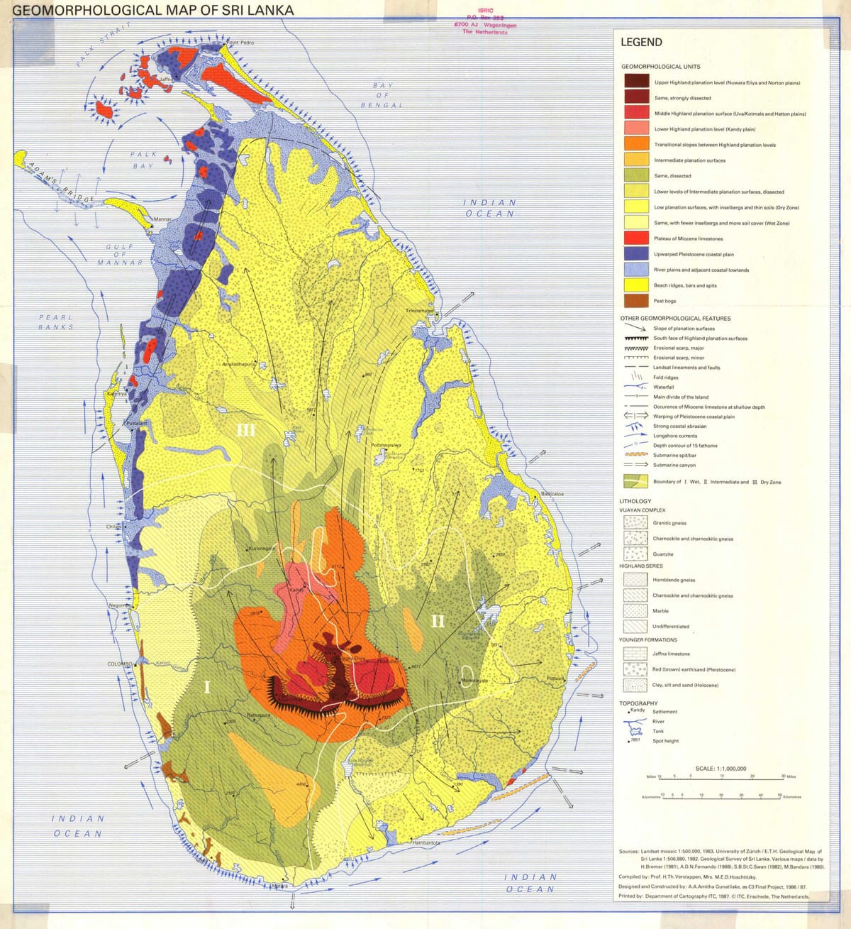 carte de la carte des sols de Sri Lanka