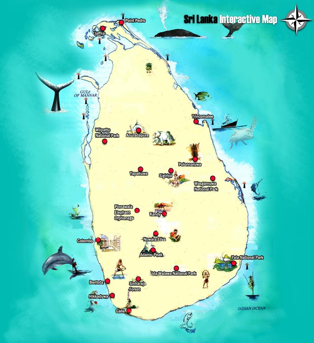 adam peak carte Sri Lanka