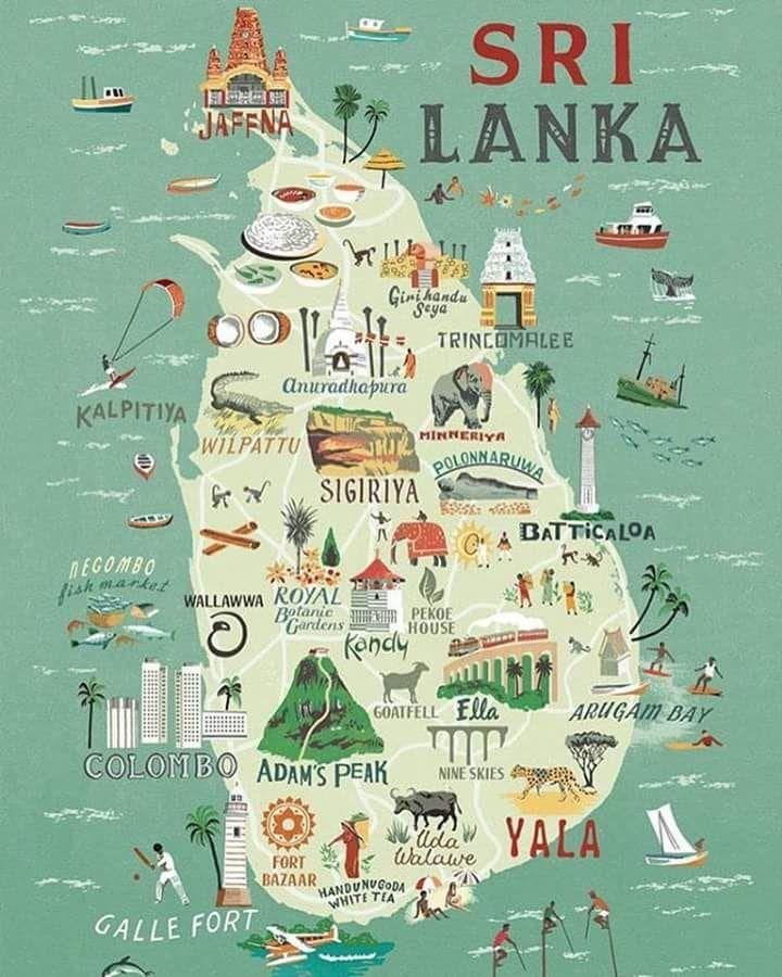 carte de Sri Lanka carte affiche