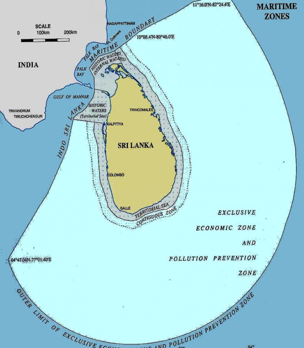 carte de Sri Lanka mer