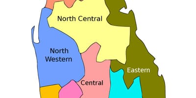 Sri Lanka carte des provinces, des districts
