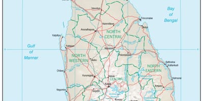 La carte de navigation de la carte du Sri Lanka