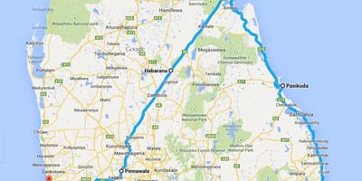 Sri Lanka meilleures plages de la carte