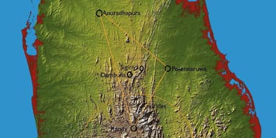Carte de pays de colline du Sri Lanka