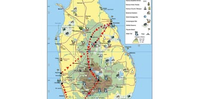 Carte de symboles au Sri Lanka
