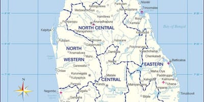La carte des aéroports internationaux au Sri Lanka