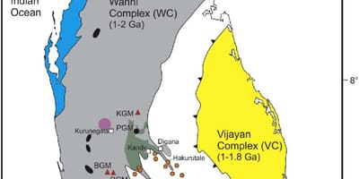 Carte de minéraux au Sri Lanka