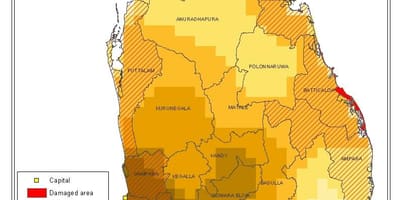 Carte de la densité de la population Sri-Lankaise
