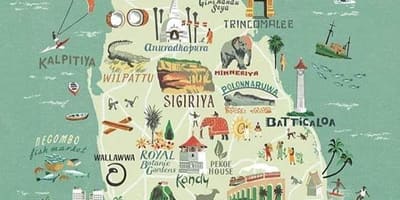Carte de Sri Lanka carte affiche