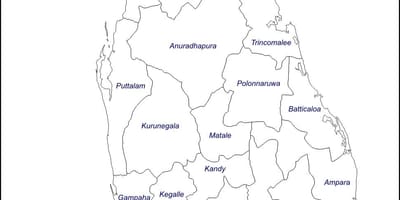 Sri Lanka dessin sur la carte