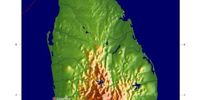 Carte de Sri Lanka élévation