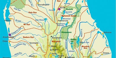 Sri-Lankais rivières de la carte dans le tamil
