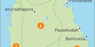 Carte de Sri Lanka régions