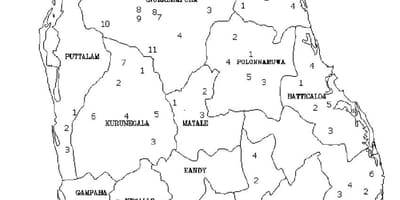 Carte de Sri Lanka carte en noir et blanc