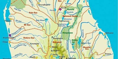 Carte de Sri Lanka géographie