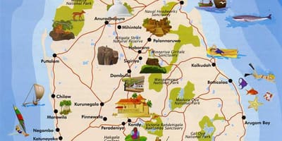 Sri Lanka carte de l'île