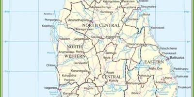 Carte de Sri Lanka politique