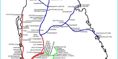 Sri Lanka du réseau ferroviaire de la carte