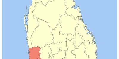 Carte de la province de l'ouest du Sri Lanka