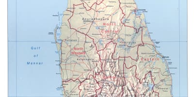La carte du Sri Lanka avec les villes