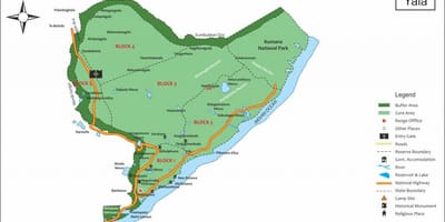 La carte de yala au Sri Lanka